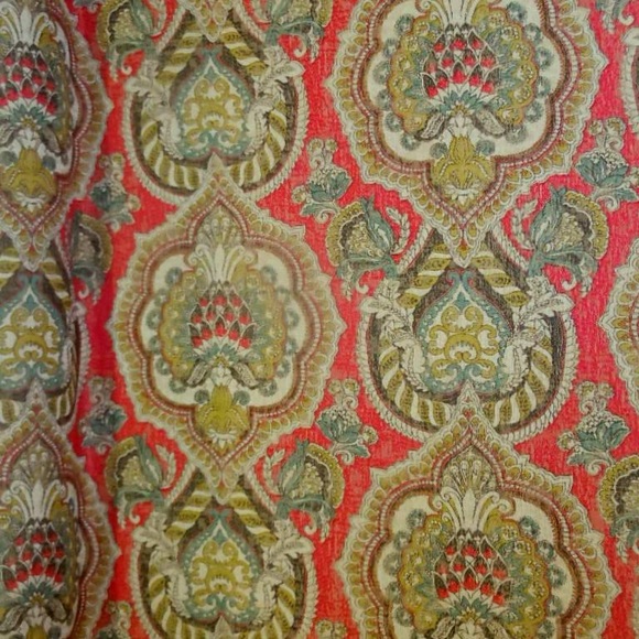 Tabitha Teal Tomatoe Bohemian Old World Damask Fabric - Picture 3 of 10